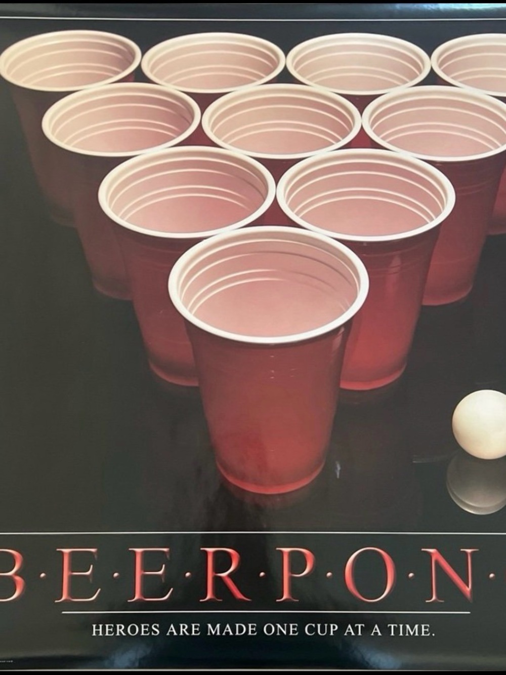 Beer Pong Red Disposable Cups – Poster Aprox Size 24x36 Inches